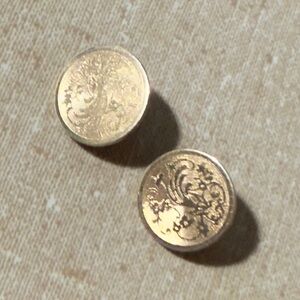 Gold filled floral cuff links ornamental buttons stamped 1/20 kt